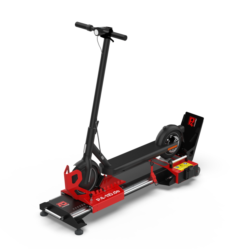E-Scooter auf mobilem P4-110 Prüfstand